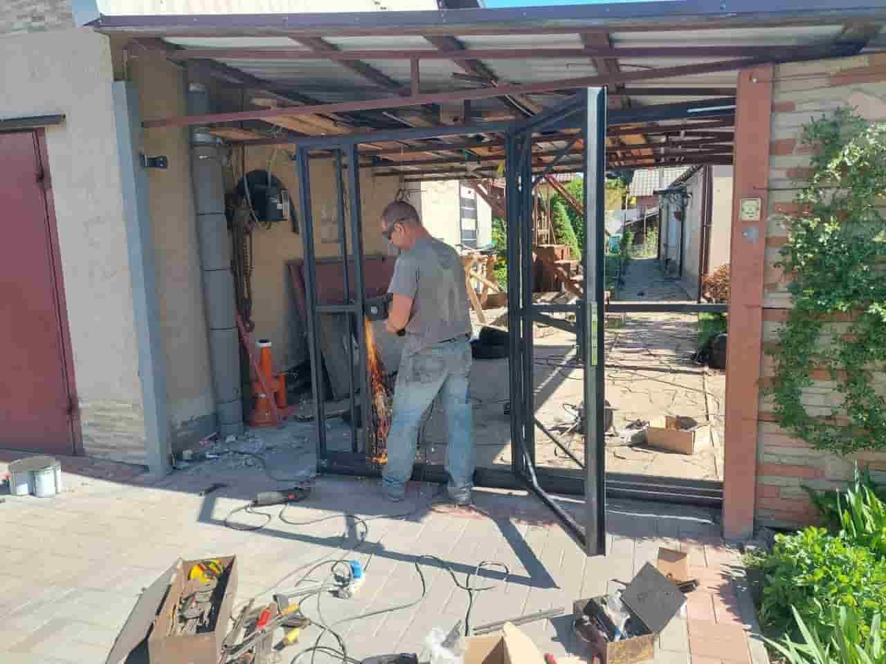 Ворота откатные металлические с автоматикой